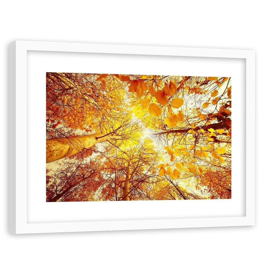Glezna baltā rāmī - Trees With Leaves Yellowed  Home Trends DECO