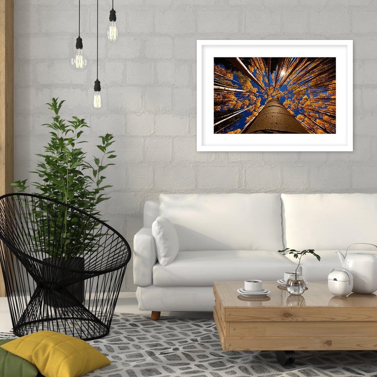 Glezna baltā rāmī - Treetops  Home Trends DECO