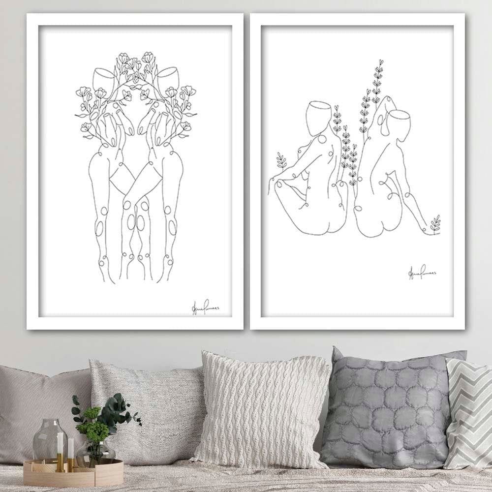 Glezna baltā rāmī - Twins  Home Trends DECO