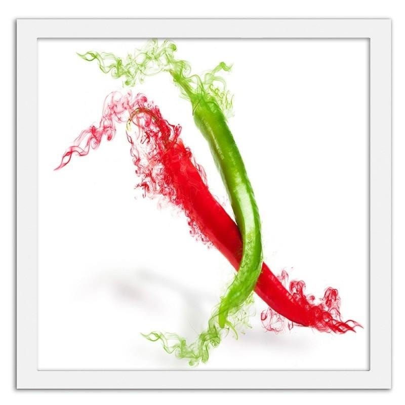 Glezna baltā rāmī - Two abstract chili peppers  Home Trends DECO