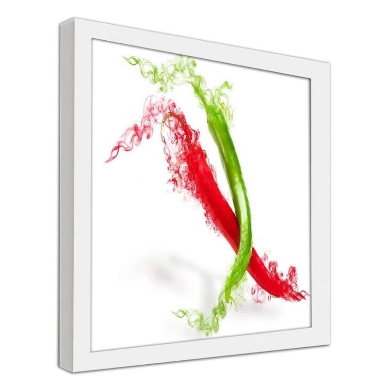 Glezna baltā rāmī - Two abstract chili peppers  Home Trends DECO