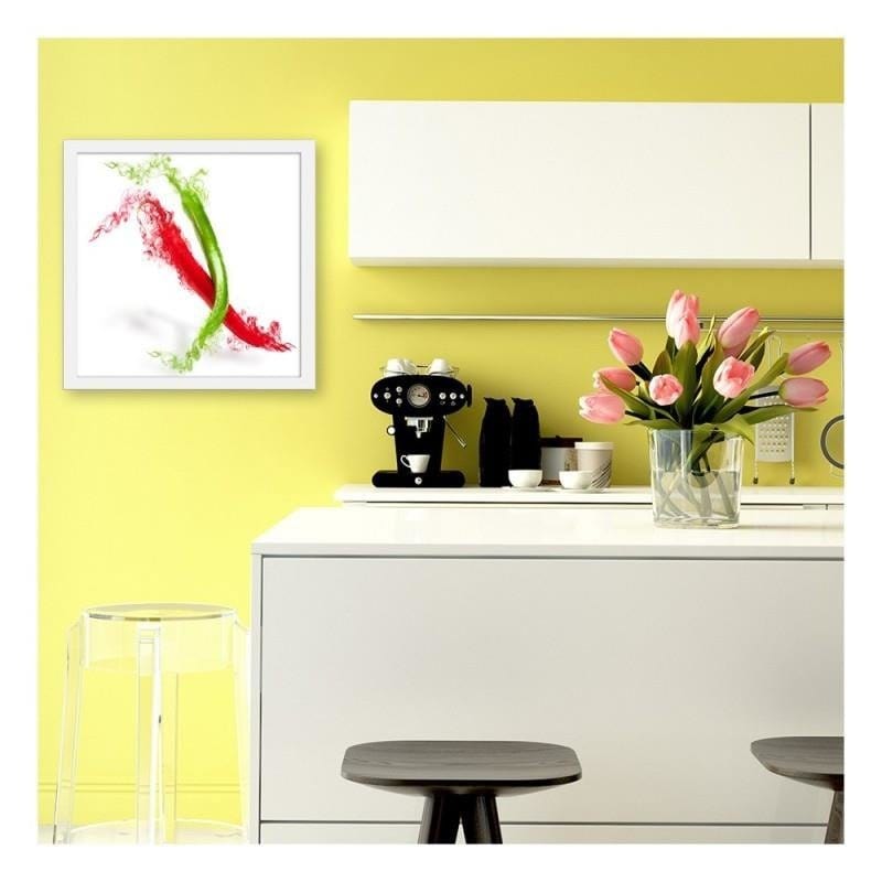 Glezna baltā rāmī - Two abstract chili peppers  Home Trends DECO