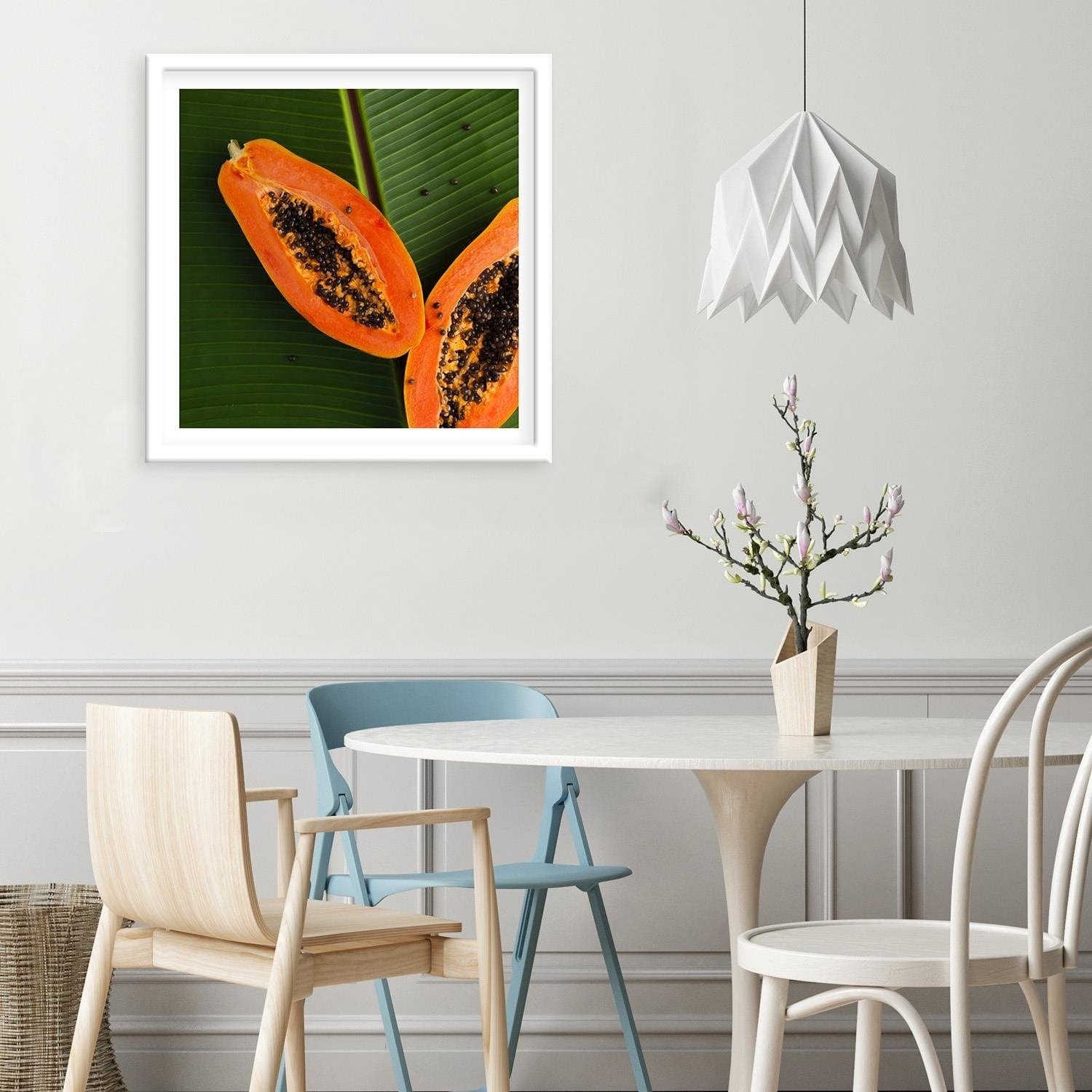 Glezna baltā rāmī - Two Halves Papaya 2  Home Trends DECO