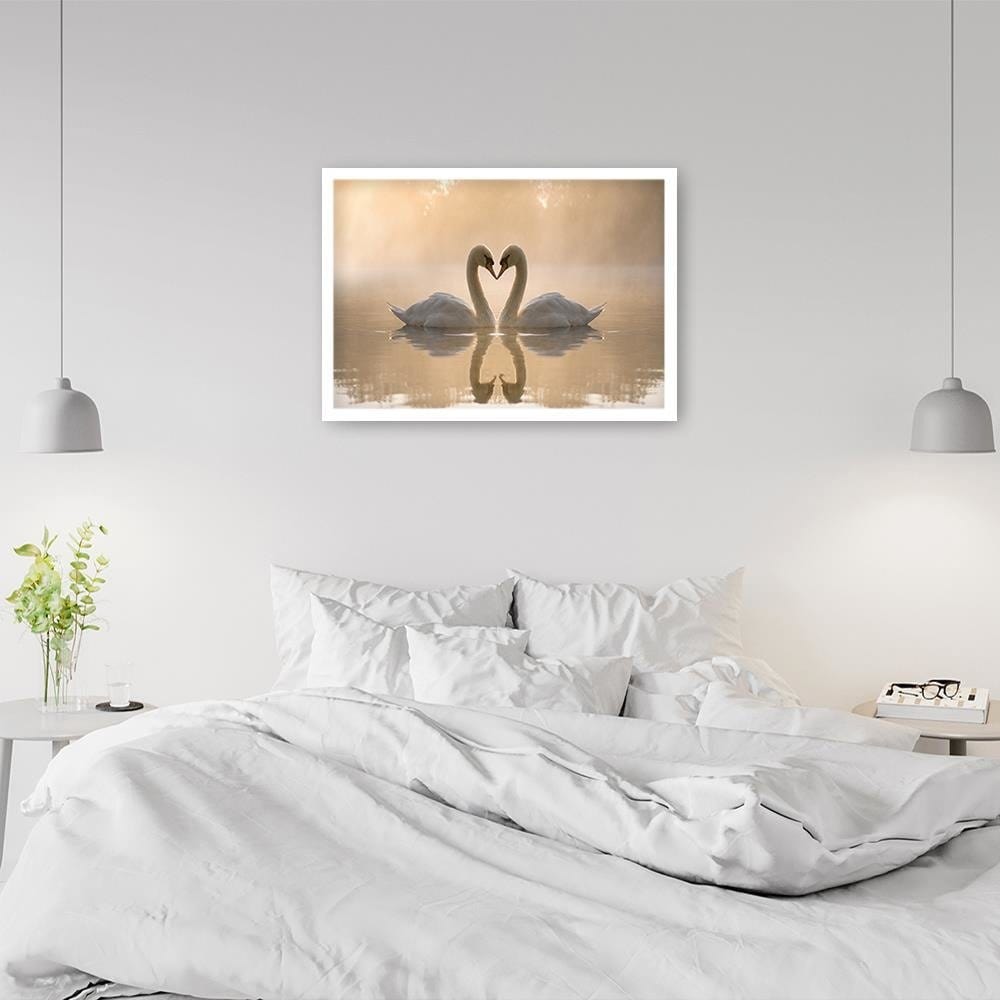Glezna baltā rāmī - Two Swans  Home Trends DECO