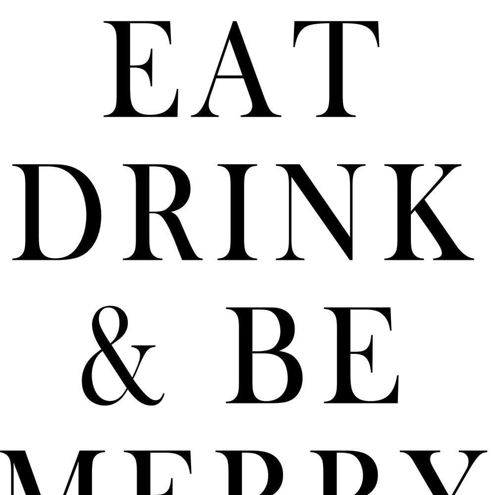 Glezna baltā rāmī - Typography Eat Drink  Home Trends DECO