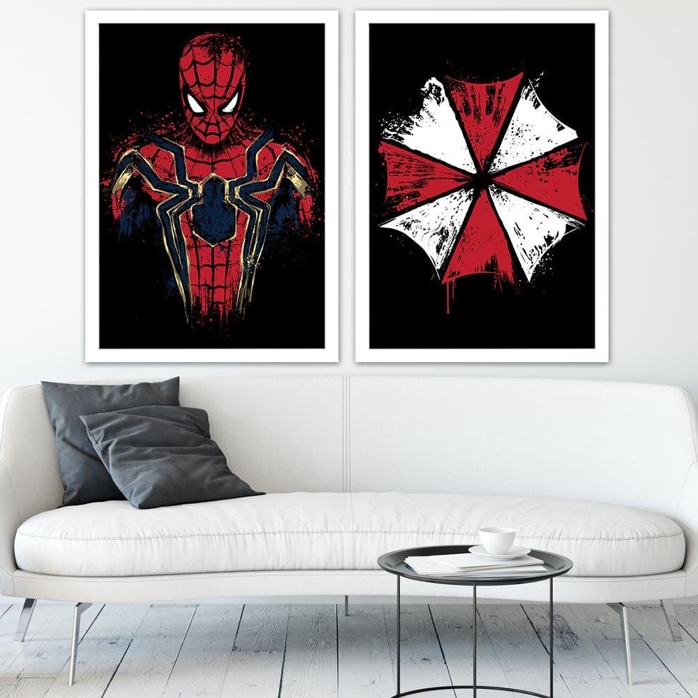 Glezna baltā rāmī - Umbrella Corp Red  Home Trends DECO