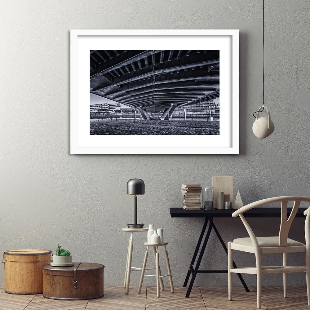 Glezna baltā rāmī - Under A Big Bridge  Home Trends DECO