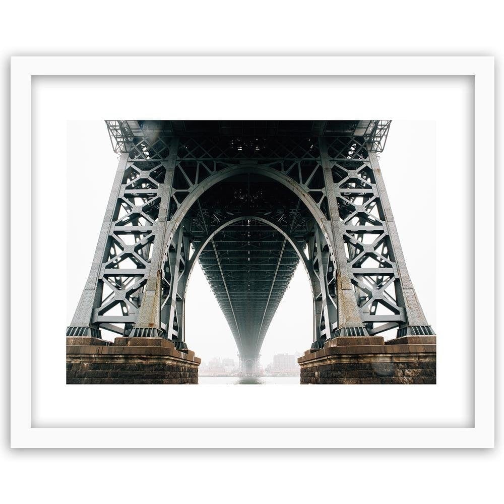 Glezna baltā rāmī - Under The Brooklyn Bridge  Home Trends DECO