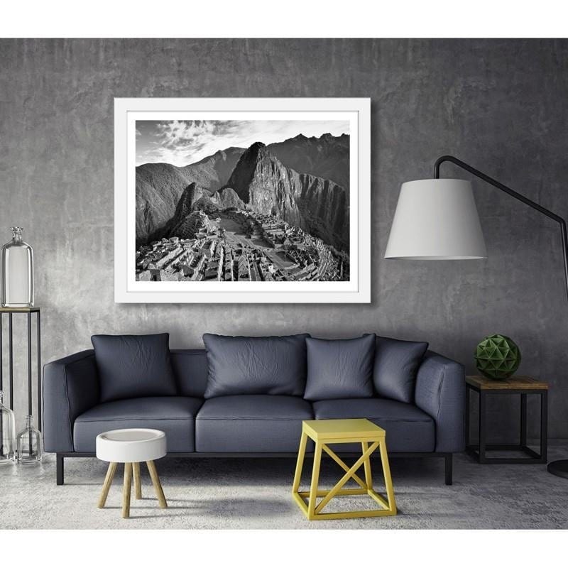 Glezna baltā rāmī - View of Machu Picchu  Home Trends DECO