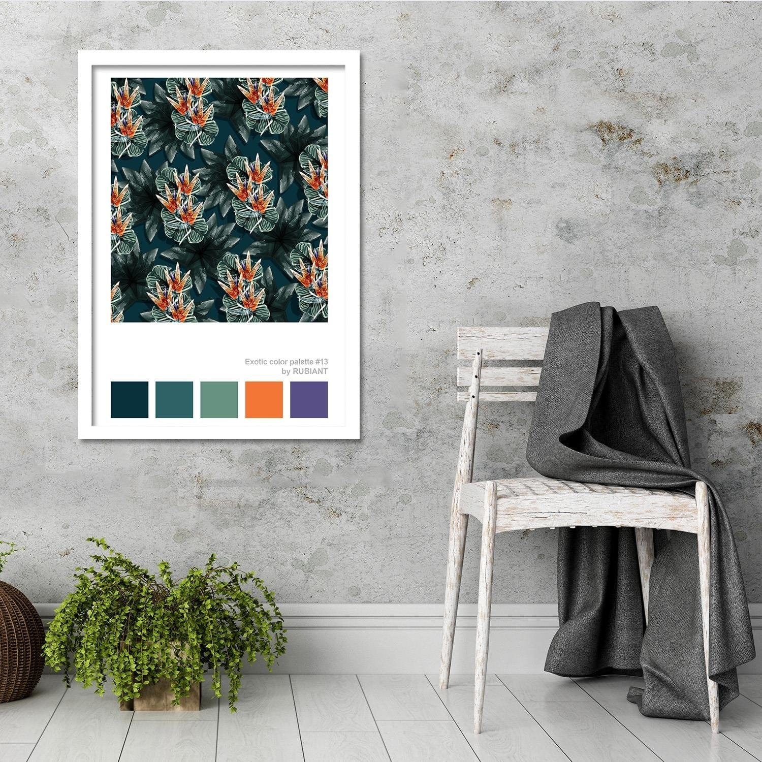 Glezna baltā rāmī - Visual Art Green  Home Trends DECO