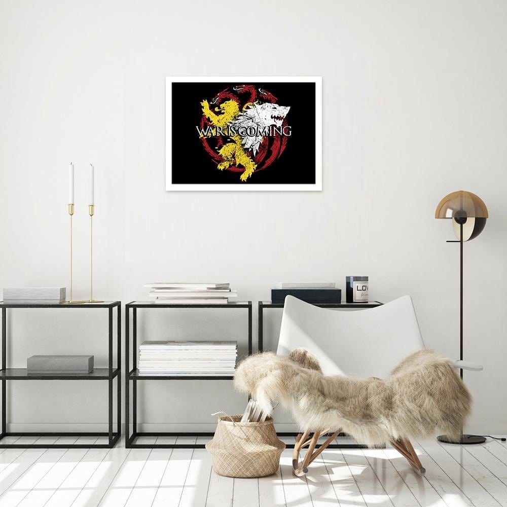 Glezna baltā rāmī - War Is Coming  Home Trends DECO