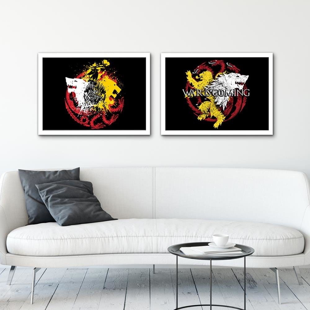 Glezna baltā rāmī - War Is Coming  Home Trends DECO