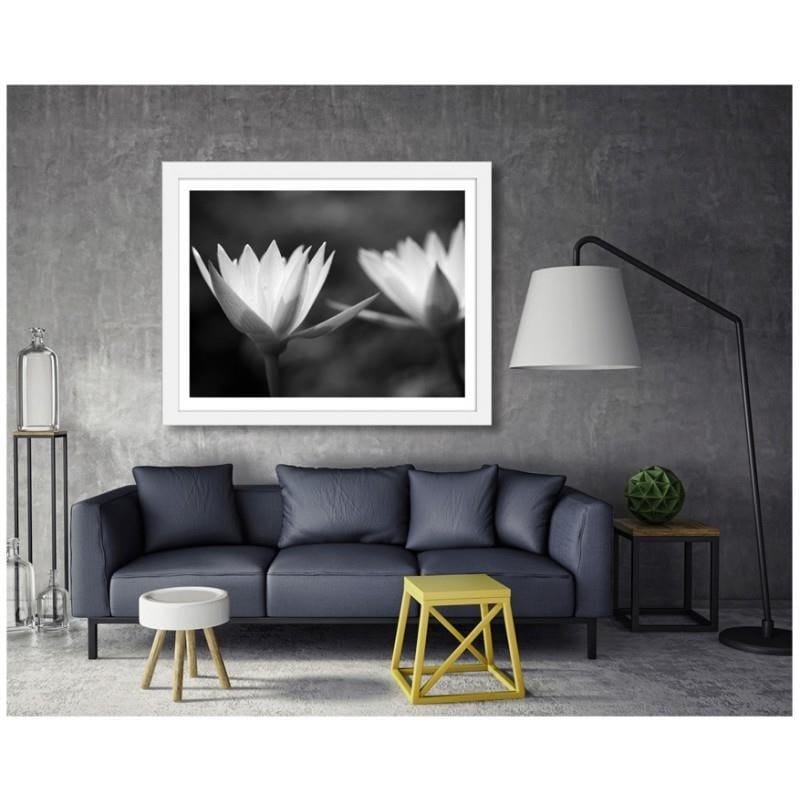 Glezna baltā rāmī - Water lilies 2  Home Trends DECO