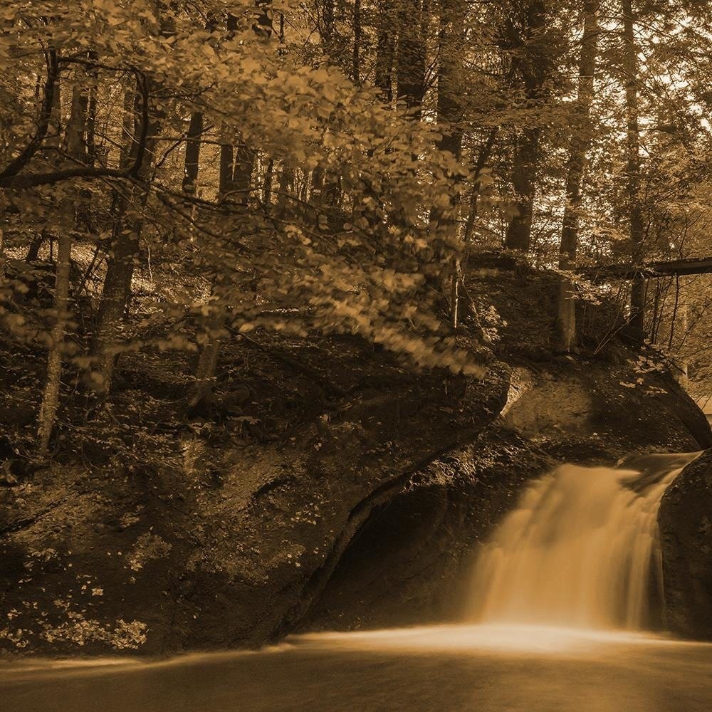 Glezna baltā rāmī - Waterfall And Autumn Trees 1  Home Trends DECO