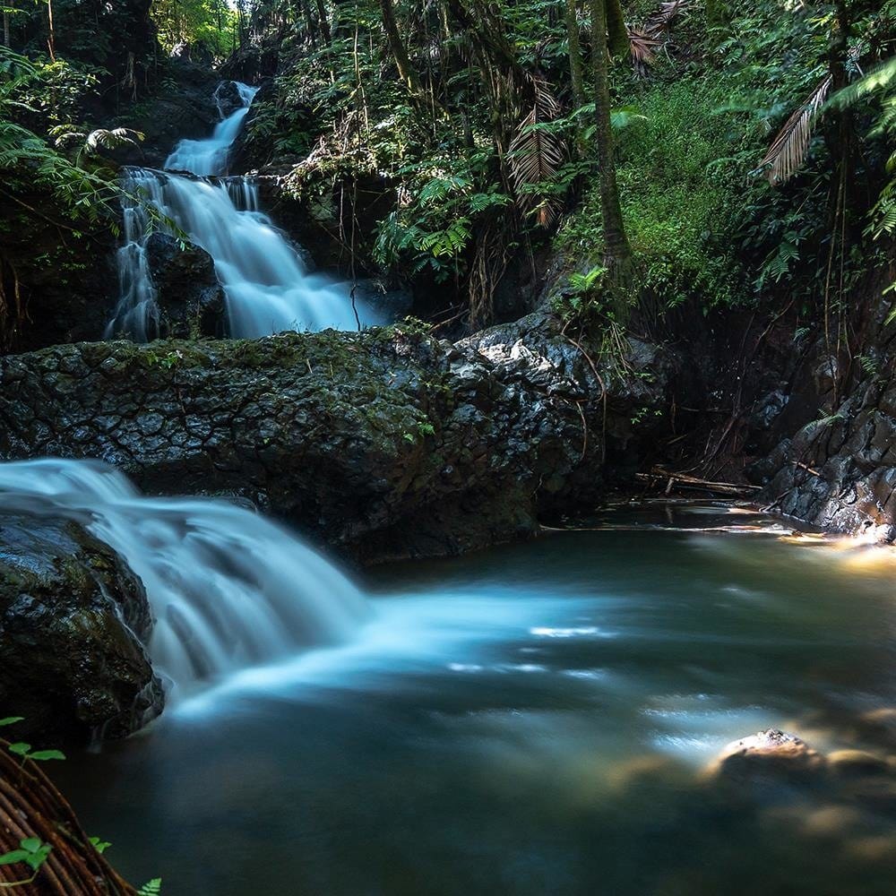 Glezna baltā rāmī - Waterfall In The Tropics  Home Trends DECO