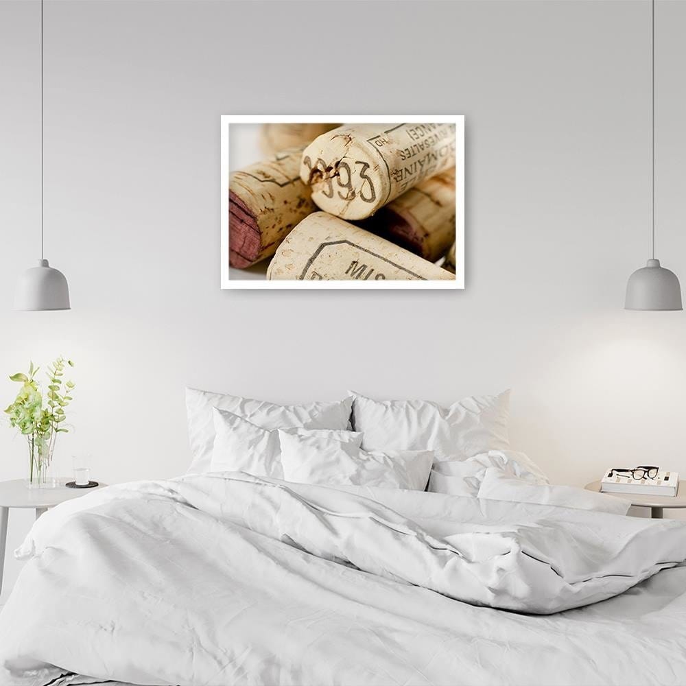 Glezna baltā rāmī - Wine Corks 2  Home Trends DECO