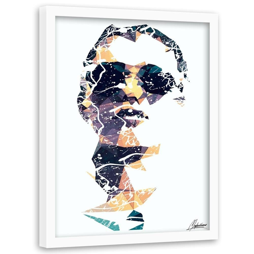 Glezna baltā rāmī - Woman In Glasses  Home Trends DECO