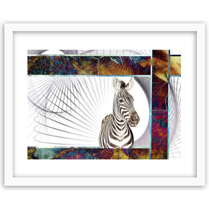 Glezna baltā rāmī - Zebra  Home Trends DECO