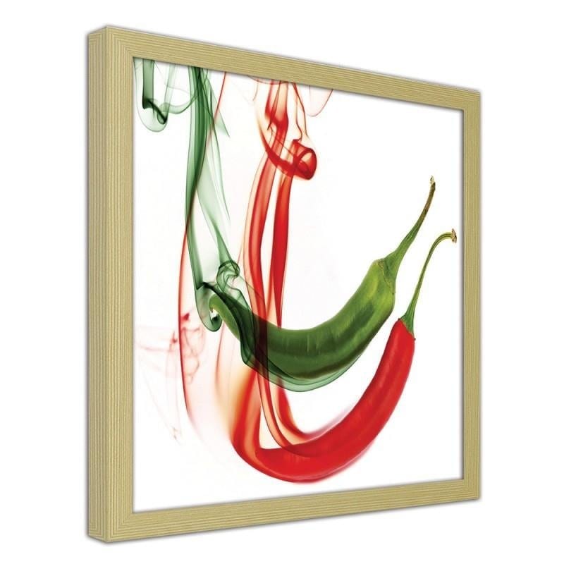 Glezna bēšā rāmī - Abstract chili peppers  Home Trends DECO