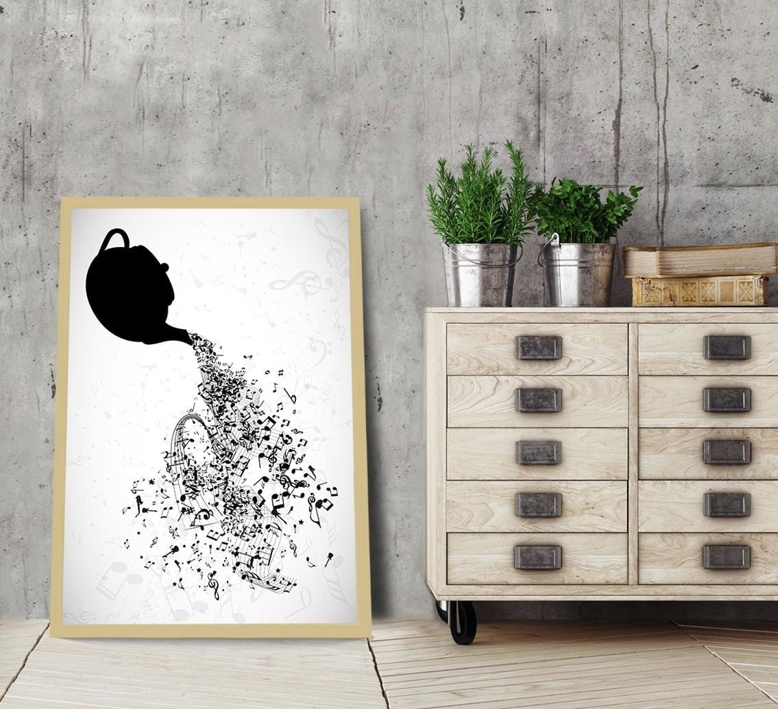 Glezna bēšā rāmī - Abstract Image Black And White  Home Trends DECO