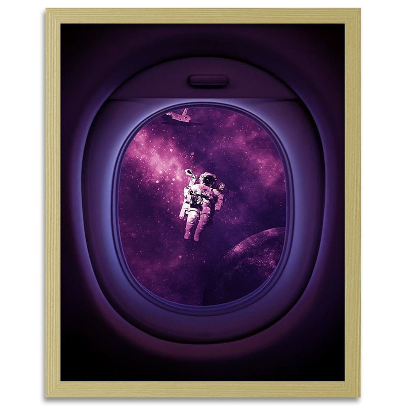Glezna bēšā rāmī - Artwork Image Astronaut Purple  Home Trends DECO