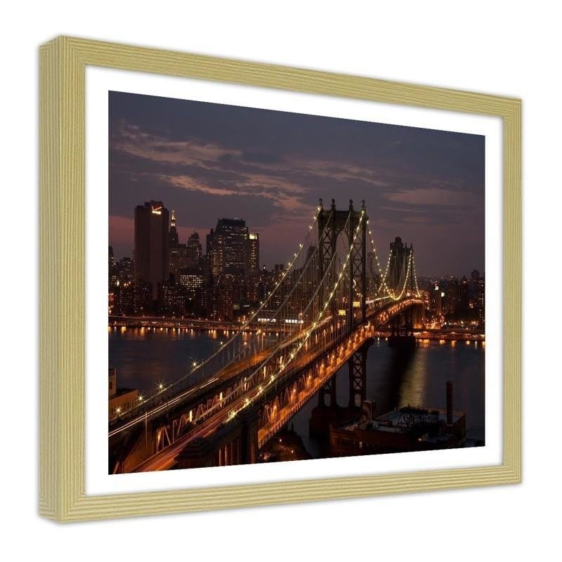 Glezna bēšā rāmī - Bridge at night  Home Trends DECO
