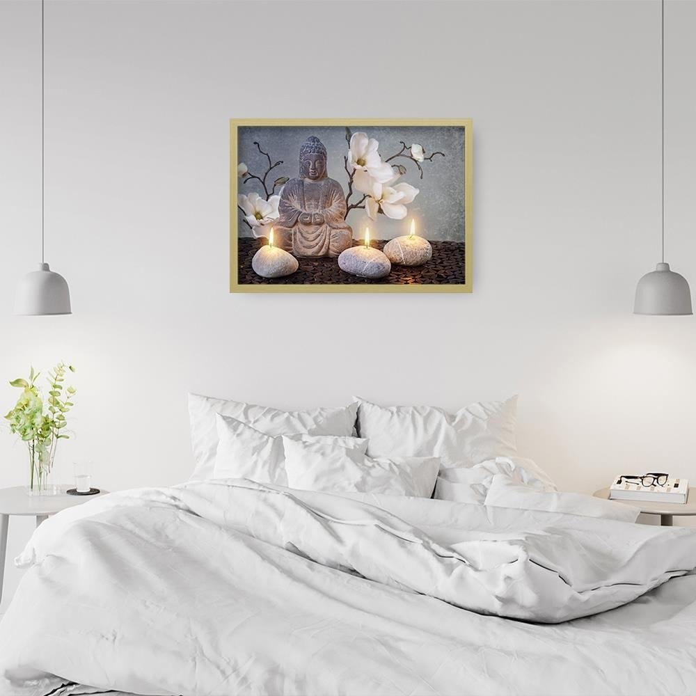 Glezna bēšā rāmī - Buddha Candles  Home Trends DECO