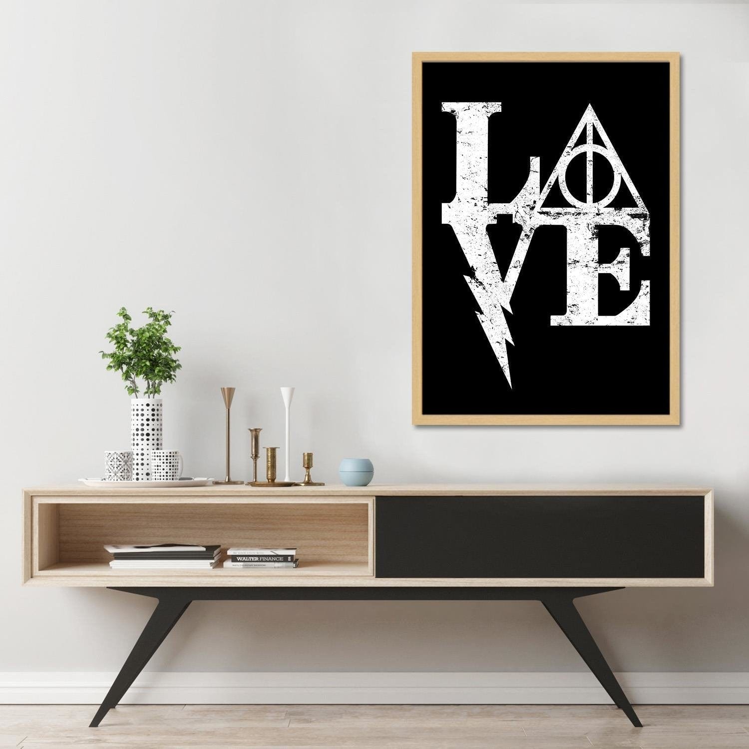 Glezna bēšā rāmī - Harry Love Image Black And White  Home Trends DECO