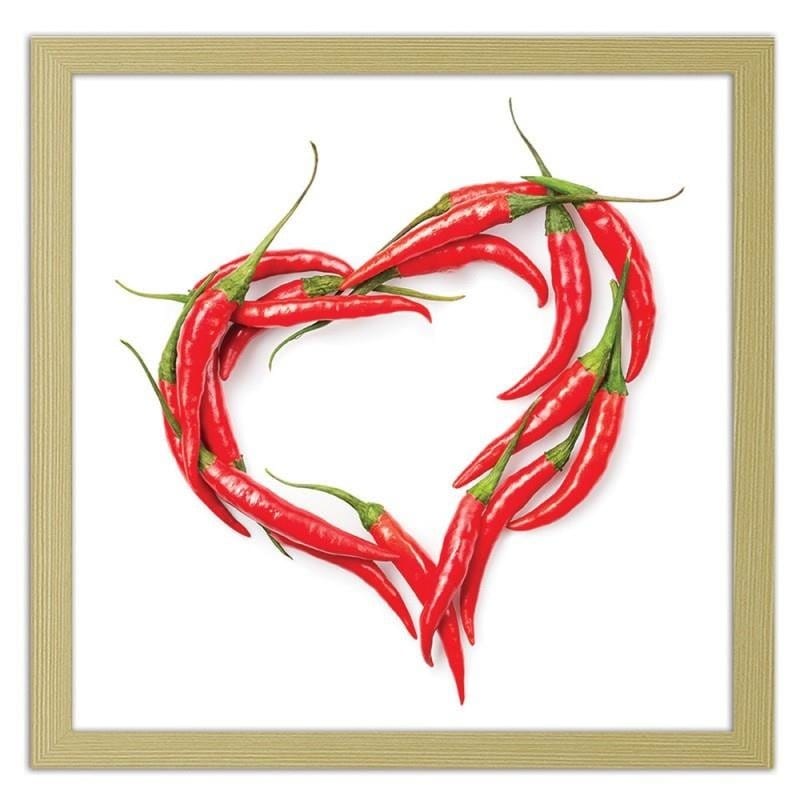 Glezna bēšā rāmī - Heart of chili peppers  Home Trends DECO