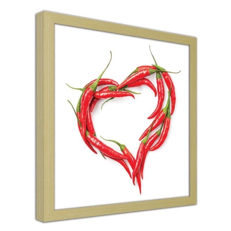 Glezna bēšā rāmī - Heart of chili peppers  Home Trends DECO