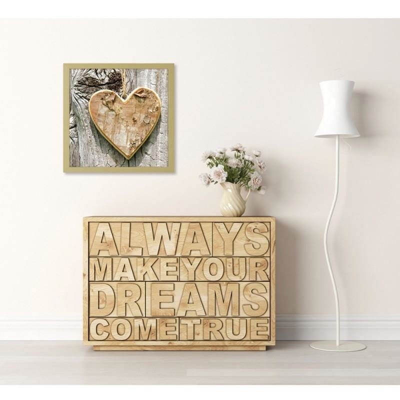 Glezna bēšā rāmī - Heart of wood  Home Trends DECO