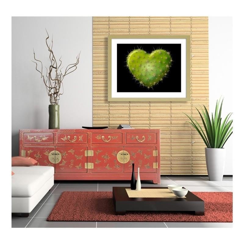 Glezna bēšā rāmī - Heart with spikes - black background  Home Trends DECO