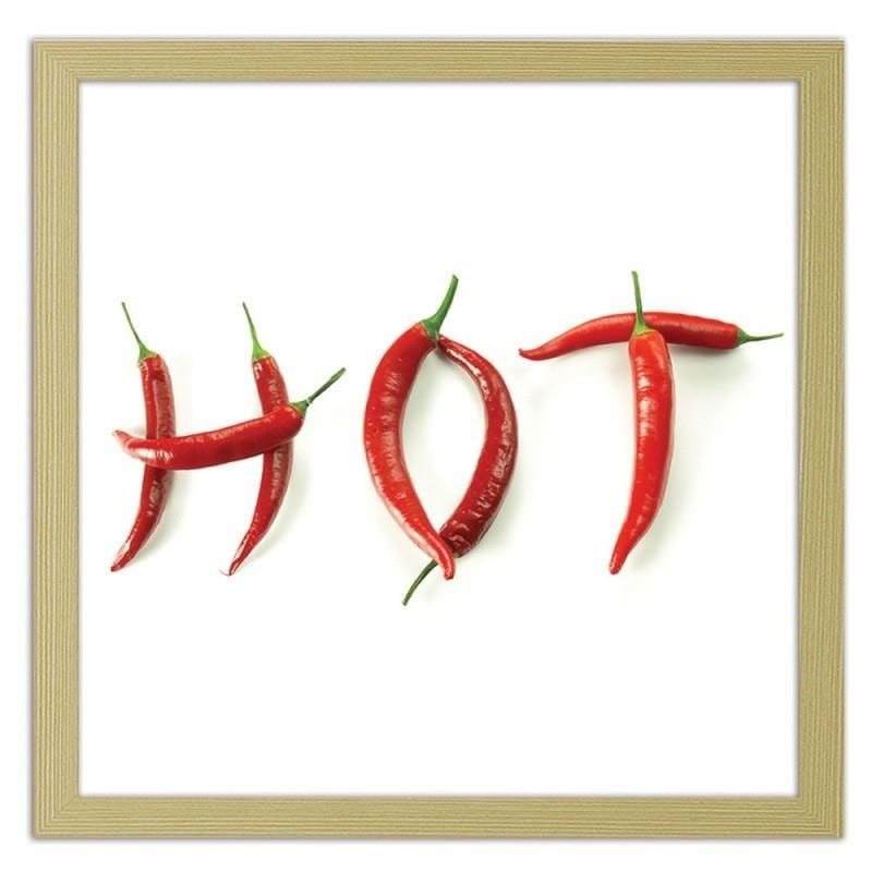 Glezna bēšā rāmī - It says hot with chili peppers.  Home Trends DECO