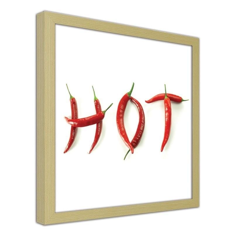 Glezna bēšā rāmī - It says hot with chili peppers.  Home Trends DECO