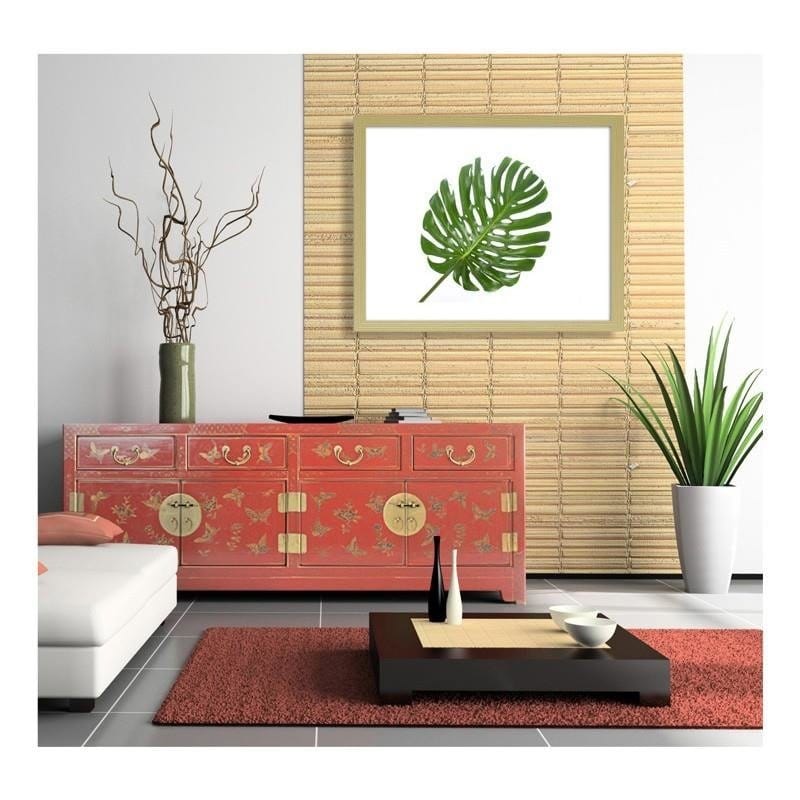 Glezna bēšā rāmī - Large leaf  Home Trends DECO