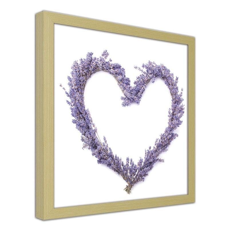 Glezna bēšā rāmī - Lavender heart  Home Trends DECO