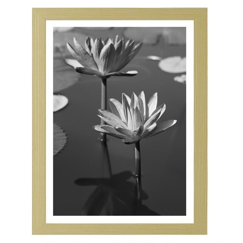 Glezna bēšā rāmī - Lilies in the pond  Home Trends DECO