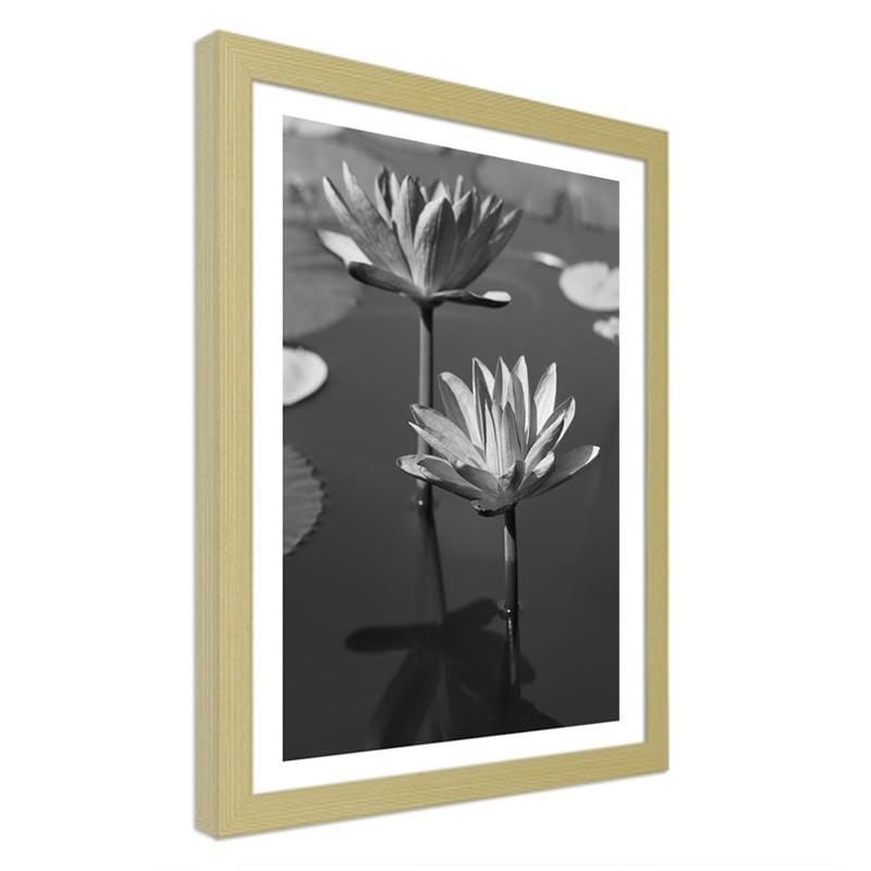 Glezna bēšā rāmī - Lilies in the pond  Home Trends DECO