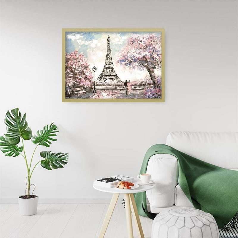 Glezna bēšā rāmī - Lovers By The Eiffel Tower  Home Trends DECO