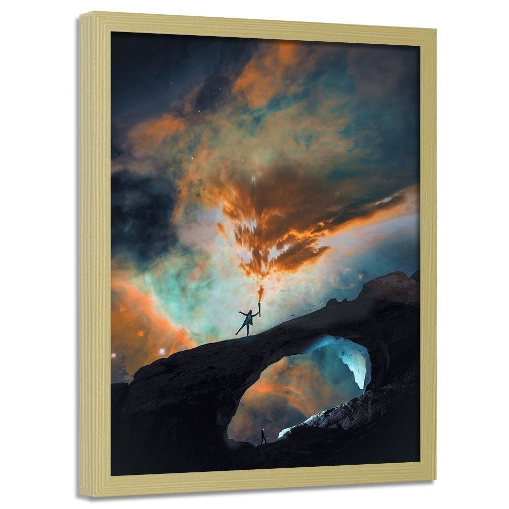 Glezna bēšā rāmī - Man And Clouds  Home Trends DECO