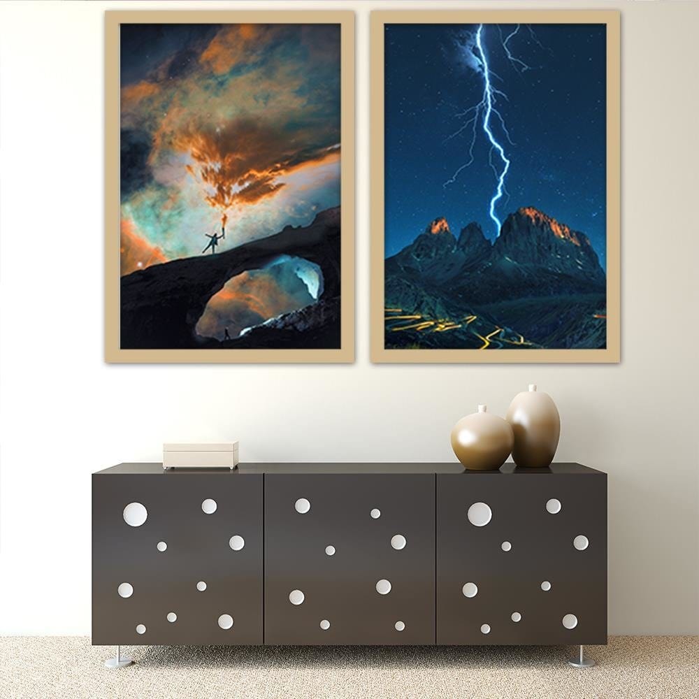 Glezna bēšā rāmī - Man And Clouds  Home Trends DECO