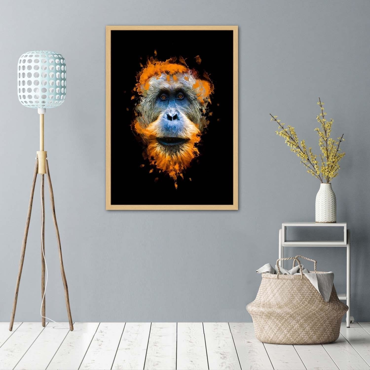 Glezna bēšā rāmī - Monkey  Home Trends DECO