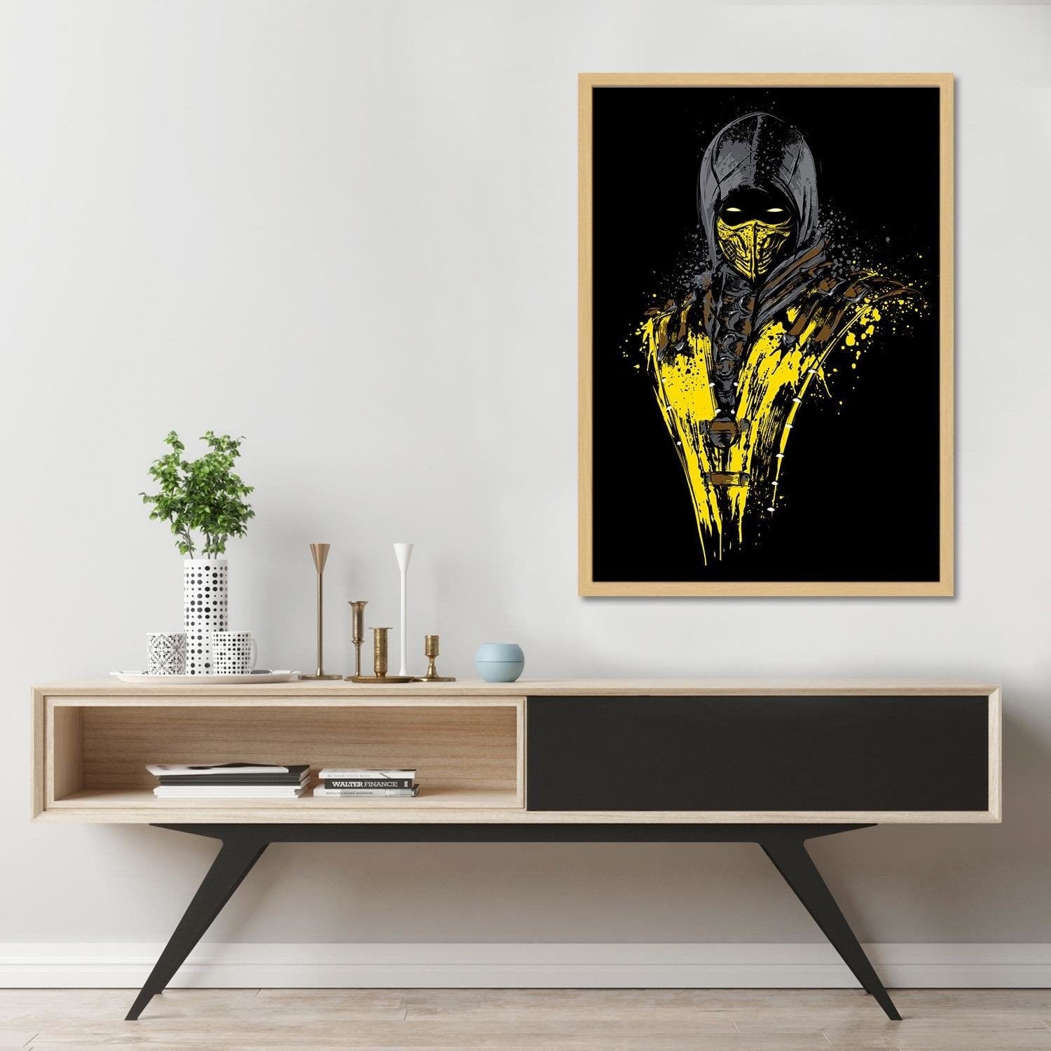 Glezna bēšā rāmī - Mortal Fire Yellow  Home Trends DECO