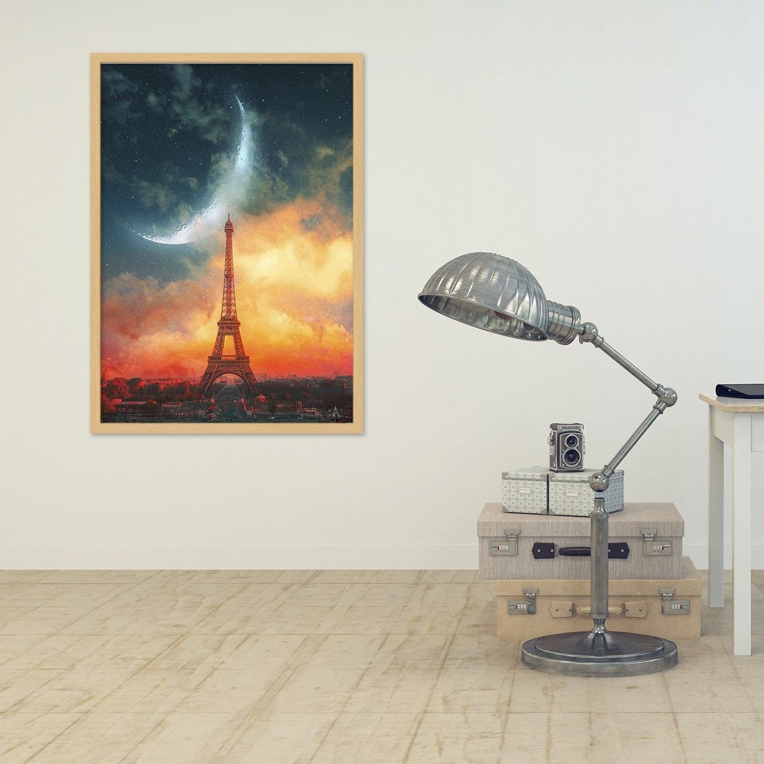 Glezna bēšā rāmī - Night In Paris  Home Trends DECO