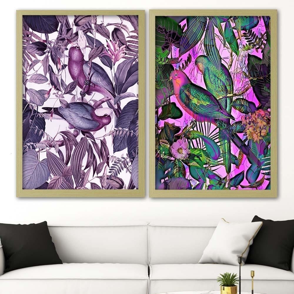 Glezna bēšā rāmī - Parrots  Home Trends DECO