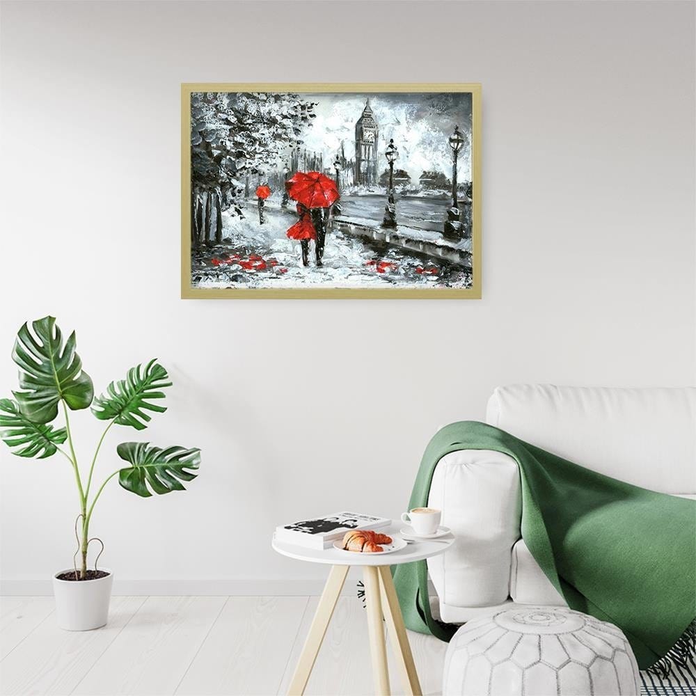 Glezna bēšā rāmī - People In The London  Home Trends DECO