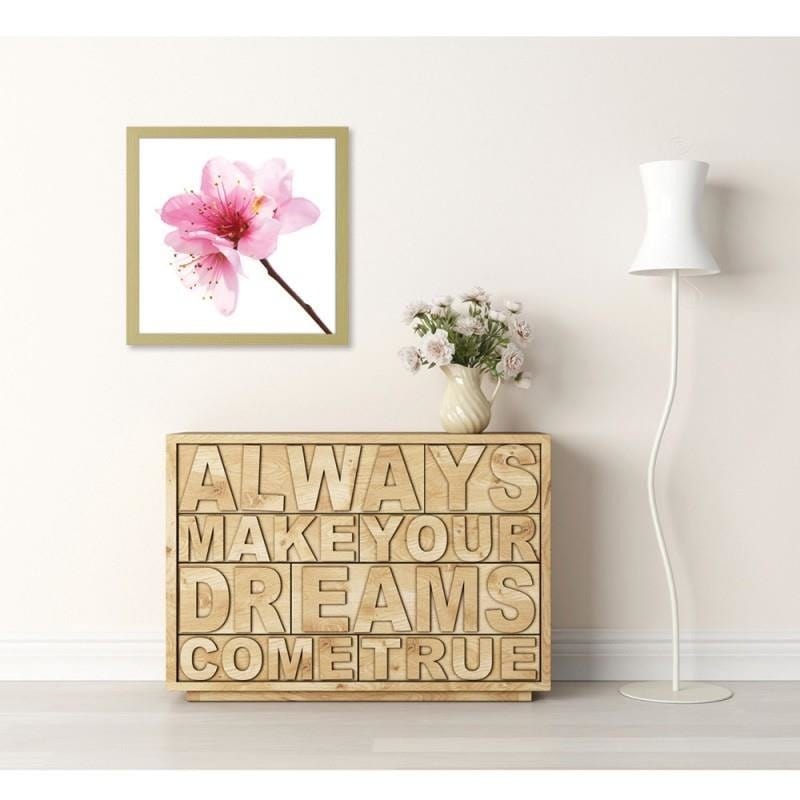 Glezna bēšā rāmī - Pink flower 3  Home Trends DECO