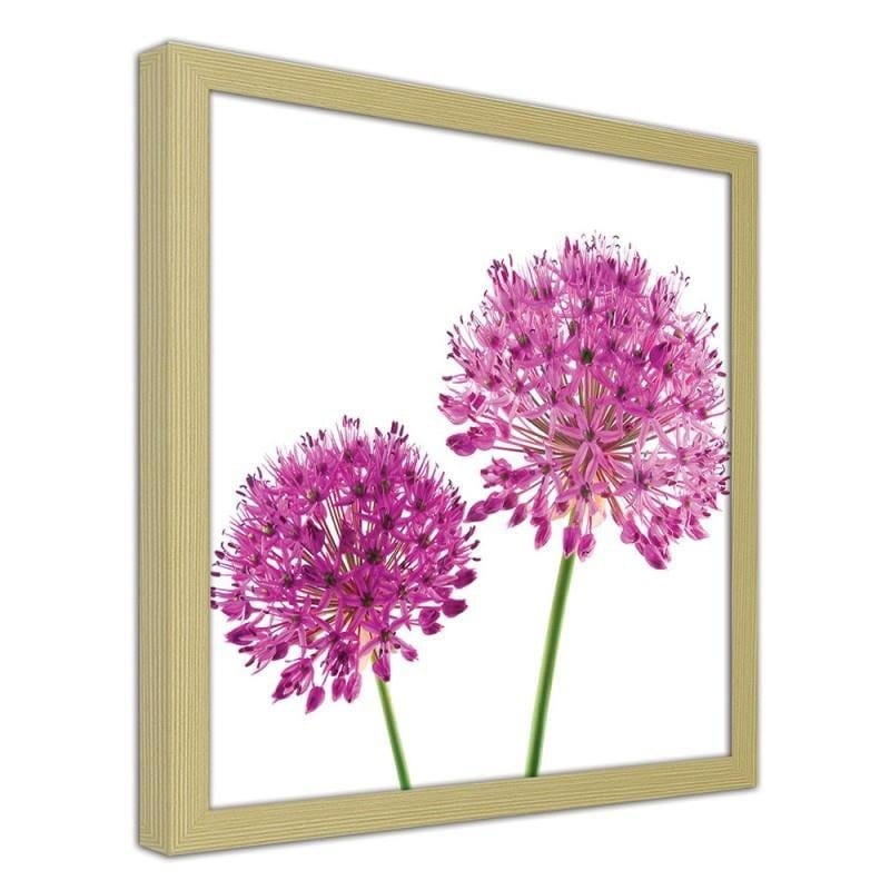 Glezna bēšā rāmī - Pink garlic flower  Home Trends DECO