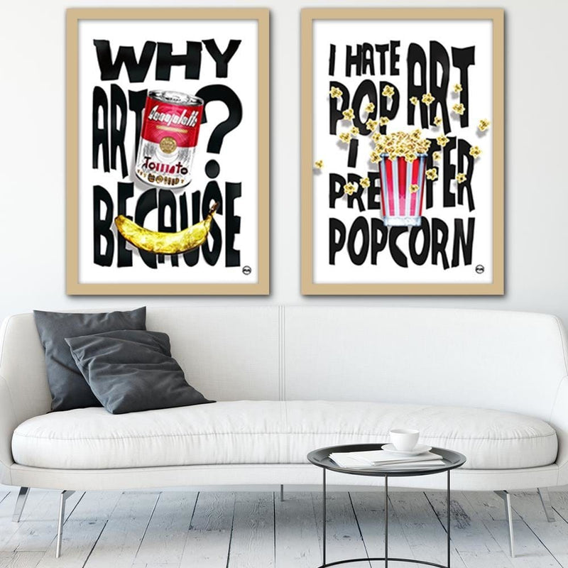 Glezna bēšā rāmī - Popcorn  Home Trends DECO