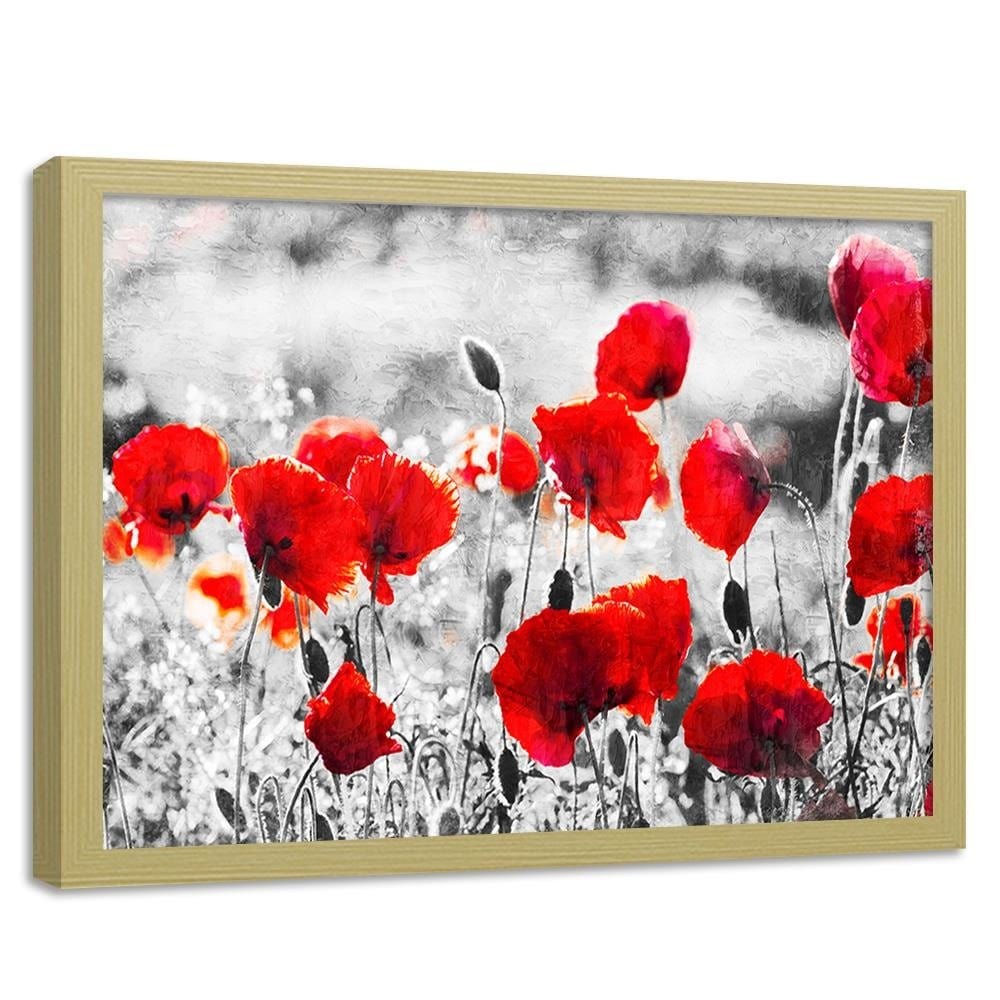 Glezna bēšā rāmī - Poppy Flowers 2  Home Trends DECO